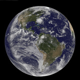 Full Earth with Hurricane Irene Visible on the United States East Coast