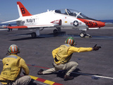A Shooter Signlas the Launch of a T-45A Goshawk Trainer Aircraft