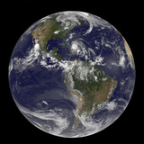 August 24  2011 - Satellite View of the Full Earth with Hurricane Irene Visible over the Bahamas