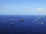 Ships from the Ronald Reagan Carrier Strike Group Transit the Pacific Ocean