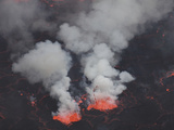 Small Fountains in Lava Lake  Nyiragongo Volcano  Democratic Republic of the Congo