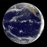 Satellite Image of Earth Centered over the Pacific Ocean