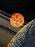 A Brown Dwarf Star as Seen from a Large Moon Orbiting the Failed Star