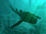 An Armored Bothriolepis Glides Along the Bottom of a Flooded Plain
