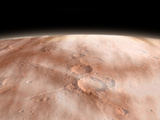 High Altitude Clouds of Water Ice Crystals on the Planet Mars