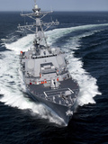 The Pre-Commissioning Unit Jason Dunham Conducts Sea Trials in the Atlantic Ocean