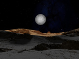 The Surface of Pluto with Charon in the Sky