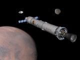 The Phobos Mission Rocket Prepares for Approach to the Martian Moon