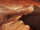 A Light Winter's Frost Forms in Mojave Crater  Trapped by the Crater's Mountainous Walls