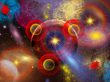 Artist's Concept of Planets and Stars Mixed Together in an Ever-Changing Nebula