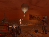 Astronauts Release a Weather Balloon on the Surface of Titan