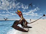 Winged Dimorphodon Pluck Fish from the Early-Jurassic Tethys Ocean