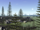 Calamites and Drepanophycus Populate Lowlands Near the Brackish Waters of an Inland Sea