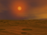 Artist's Concept of Teide 1 from the Surface of a Hypothetical Mars-Like Planet