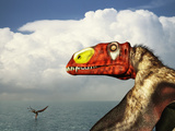 A Close-Up of a Colorful Large-Billed Dimorphodon