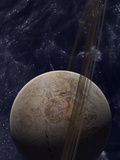 A Ringed Planet in Front of an Odd Starfield