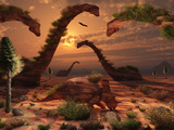 Dinosaur Sculpture Park with Life-Size Dinosaurs Carved Out of Rock