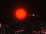 A Red Dwarf and a White Dwarf as Seen from a Hypothetical Planet