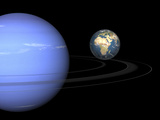 Artist' Concept of Neptune and Earth