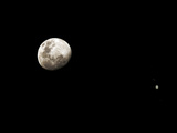 Earth's Moon and Jupiter Separated by Six Degrees