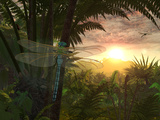 A Giant Meganeura with a 30-Inch Wingspan Witnesses a Sunrise