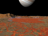 Artist's Concept of a View across a Pool of Lava on the Surface of Io  Towards Jupiter
