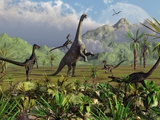 Velociraptor Dinosaurs Attack a Camarasaurus for their Next Meal