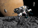 An Astronaut Makes First Human Contact with Mars' Moon Phobos