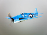 A Grumman F6F Hellcat Fighter Plane in Flight