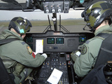 Pilots Inside the Cockpit of a Royal Air Force Merlin Helicopter at RAF Lyneham