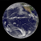 Satellite Image of Earth Centered over the Pacific Ocean