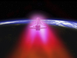 Illustration of a Space Shuttle Re-Entering the Earth's Atmosphere