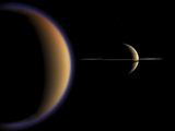 Artist's Concept of Saturn and its Moon Titan