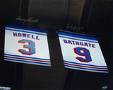Andy Bathgate And Harry Howell Dual Autographed Howell & Bathgate Retirement Banners Horizontal Pho