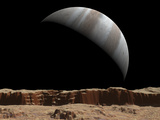 Artist's Concept of a View Towards Jupiter across the Surface of Io