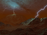 Artist's Concept of Lightning in Venus' Clouds