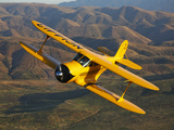 A Beechcraft D-17 Staggerwing in Flight