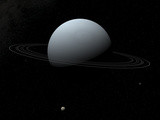 Artist's Concept of How Uranus and its Tiny Moon Puck