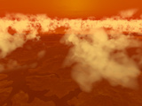 Artist's Concept of Methane Clouds over Titan's South Pole