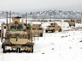 A Convoy of Vehicles During a Route Clearing Procedure in Afghanistan