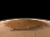 Artist's Concept of the Northwest Side of the Olympus Mons Volcano on Mars