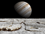Artist's Concept of Jupiter as Seen across the Icy Surface of its Moon Europa
