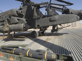 An AGM-114 Hellfire Missile Is Ready to Be Loaded onto an AH-64 Apache