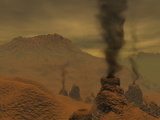 Artist's Concept of Volcanic Activity on the Surface of Venus