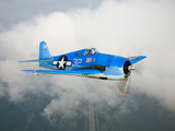 A Grumman F6F Hellcat Fighter Plane in Flight