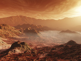The Martian Sun Sets over the High Walls of Mojave Crater