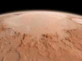 Illustration of the Argyre Impact Basin in the Southern Highlands of Mars