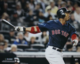 Carl Crawford Boston Red Sox Blue Jersey Hit Autographed Photo (Hand Signed Collectable)