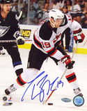 Travis Zajac Autographed Devils Slap Shot Photograph