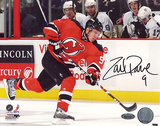 Zach Parise Autographed Home Slapshot vs Penguins Photograph